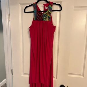 TBags Los Angeles pink high low dress